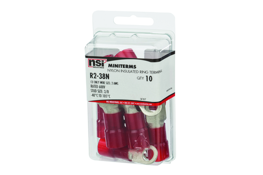 Product image for NSI R2-38N 22-18 AWG BARE RING #10