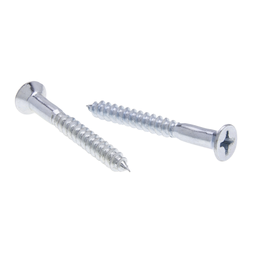 4 x 1 in. Flat Head Phillips Wood Screws - Steel Zinc - 100qty
