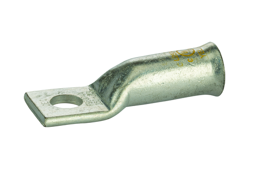 Product image for NSI L25048B 1/2 Inch 250 MCM Yellow Copper Belled End Long Barrel 1-Hole Compression Lug