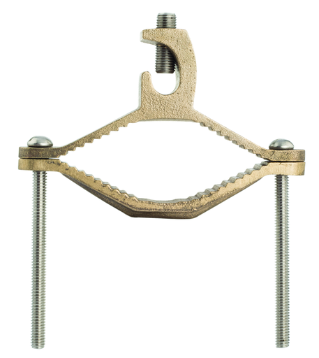 Product image for NSI GLC-440DB 2-1/2 to 4 Inch 8 to 4/0 AWG Stranded Silicon Bronze Heavy Duty Direct Burial Lay-In Ground Clamp