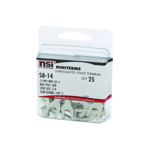 Product image for NSI S8-14 #8 Nylon Spade 1/4 Stud,