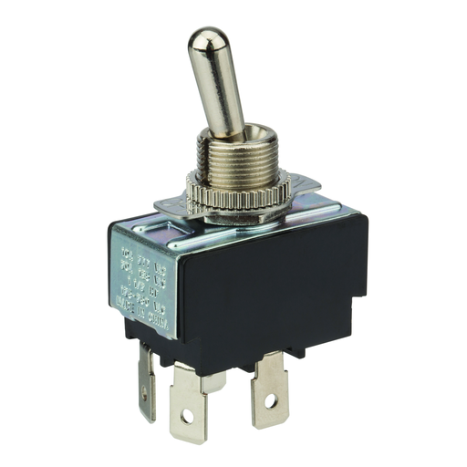 Product image for NSI 78130TQ 20 Amp at 125 VAC 10 Amp at 250 VAC Brass/Nickel On-Off DPST Bat Toggle Switch