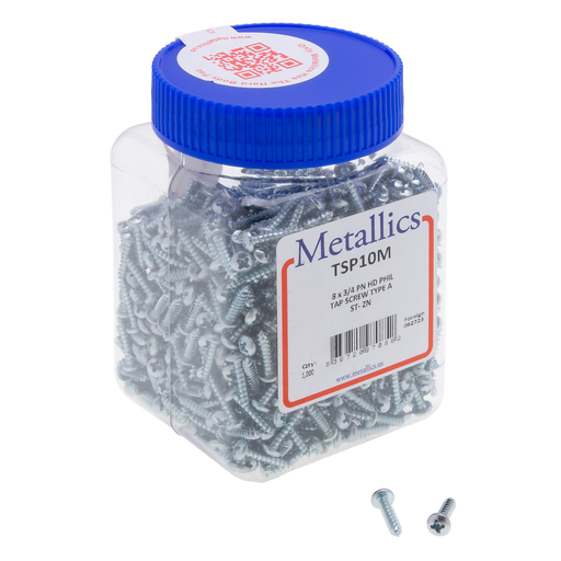 JTSP28 - Metallics JTS28 Zinc Chromate Steel Phillips/Slotted Drive Pan Head Sheet Metal Screw #10 x 1 Inch