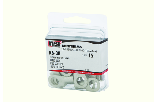 Product image for NSI R6-38 #6 Bare Ring 3/8" Stud