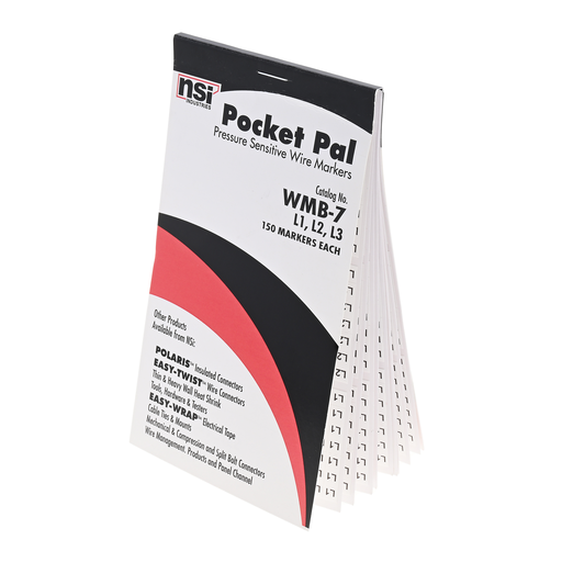 Product image for NSI WMB-7 Wire Marker Book L1,L2,L3