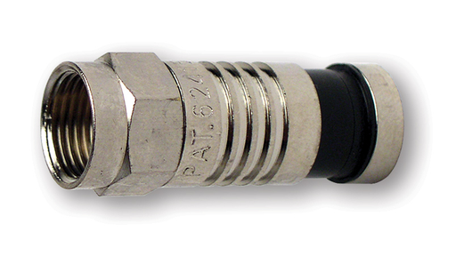 Product image for Platinum Tools 18001 F RG6QUAD Nickel Plated Compression Connector