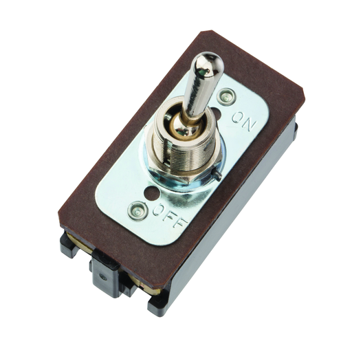 Product image for NSI 78300TS 20 Amp at 125 VAC 10 Amp at 250 VAC Brass/Nickel On-Off DPST Bat Toggle Switch