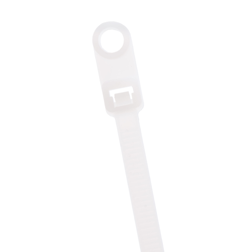 GRP-M750N - 7.5”, Natural Screw Mount 50lb Cable Ties, 100 Pack