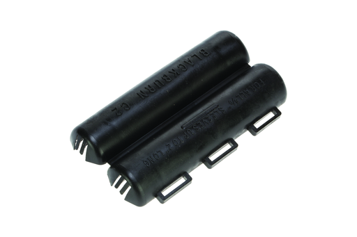 Product image for NSI C2 5/8 Inch OD Sleeve x 2 Inch Long Black Hinged Polyurethane Insulating Tap Cover
