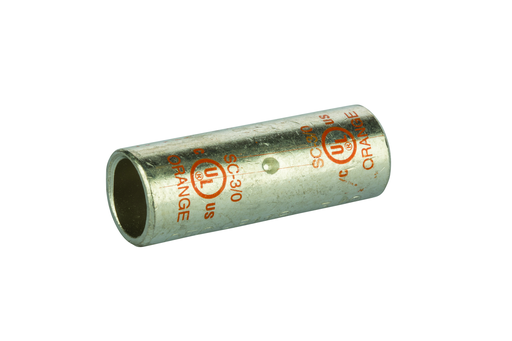 Product image for NSI SC-3/0 3/0 AWG Orange Tinned Copper Standard Barrel 2-Conductor Compression Splice