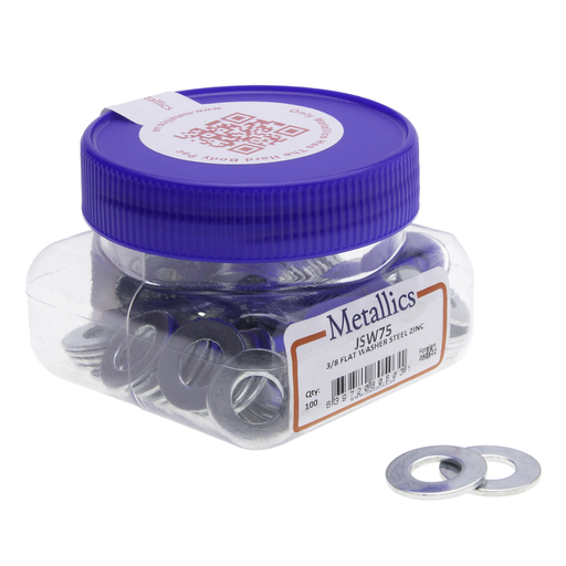 JSW73M - Washers 1/4 Flat St-zn (Jar 1000)