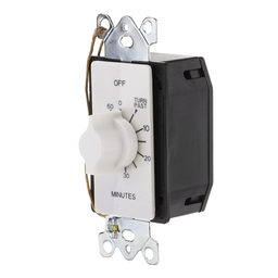 Tork A560MW 125/277 VAC 60 Hz 20 Amp 60 Minute White SPST Springwound Auto Off In-Wall Electromechanical Time Switch