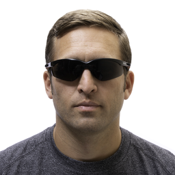 NSI SG-300G SAFETY GLASSES POLYCARBONATE FRAME AND GRY LENS, PC AND RUBBER TEMPLE AND TIP ANTI-FOG ANTI-SCRATCH