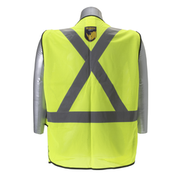 NSI SV-600-UCX SAFETY VEST, 5PT BREAK AWAY, XBACK REFLECTIVE WITH 2 POCKETS, POLYPROYLENE ZIPPER AND RADIO MIC. LOOP, HI-VIS YELLOW