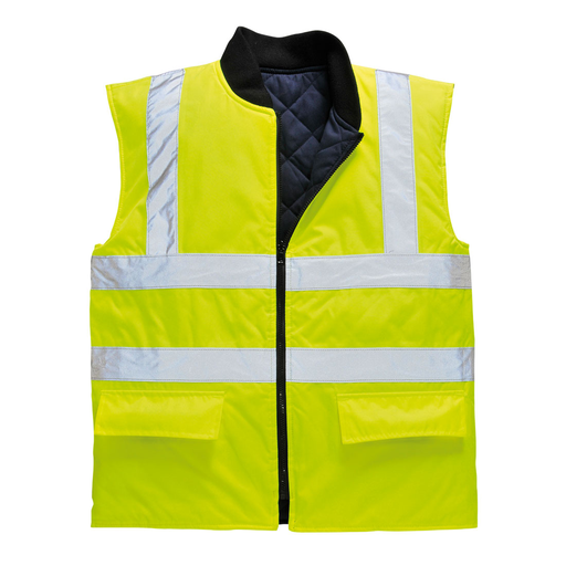 Hi-Vis Reversible Bodywarmer Vest, Size XXXL, Yellow