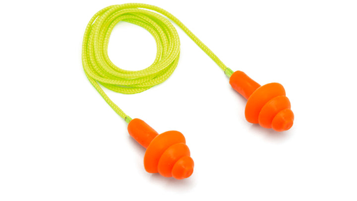 RUBBER FLANGE CORDED EARPLUGS