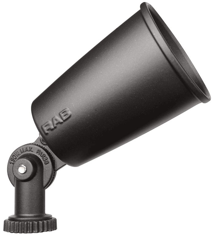 Product image for RAB R90A 150 W 2-1/4 x 4-3/16 Inch Bronze Die-Cast Aluminum Incandescent Floodlight Fixture