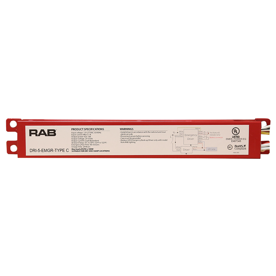 Product image for RAB DRI-5-EMGR-TYPE-C EMERGENCY TYP