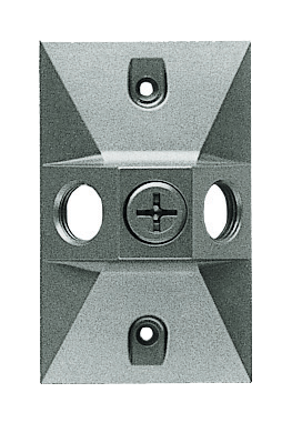 Product image for RAB R14-3 2-7/8 x 4-5/8 Inch 3-Hole Rectangular Silver Gray Die-Cast Aluminum Weatherproof Cover