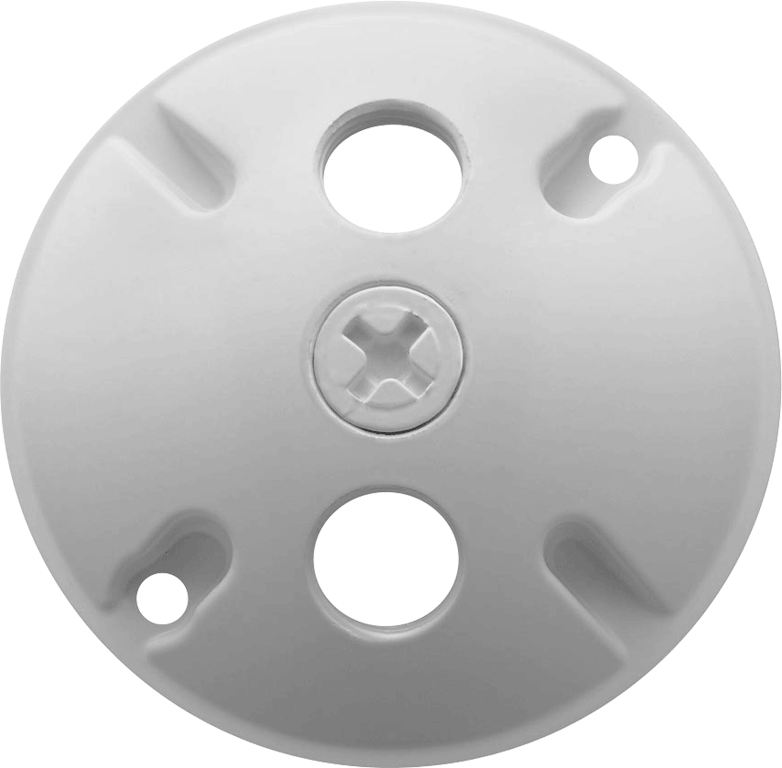 Product image for RAB C103W 4-1/2 Inch 3-Hole Round White Die-Cast Aluminum Weatherproof Cover