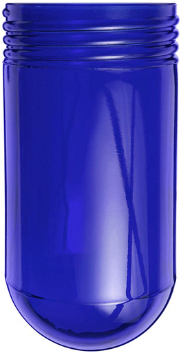 Product image for RAB GL100B 100 W 6-3/4 x 3-9/16 Inch Round Bottom Blue Threaded Glass Lighting Globe