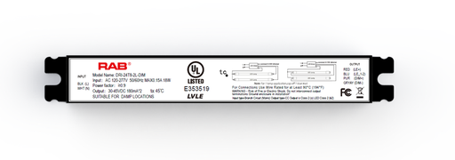 Product image for RAB DRI-24T8-2L-DIM T8 2FT TYPE C D
