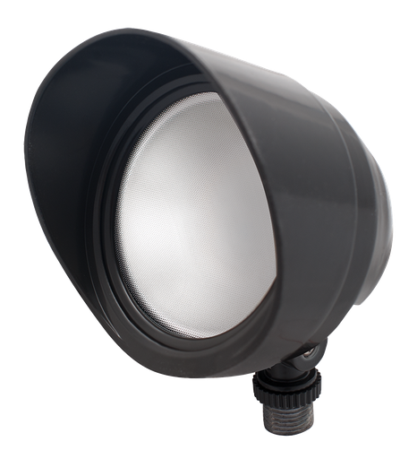 BULLET12A - BULLET FLOOD 12W COOL LED 120V W/ HOOD & LENS BRONZE