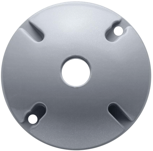 Product image for RAB C100 4-1/2 Inch 1-Hole Round Silver Gray Die-Cast Aluminum Weatherproof Cover