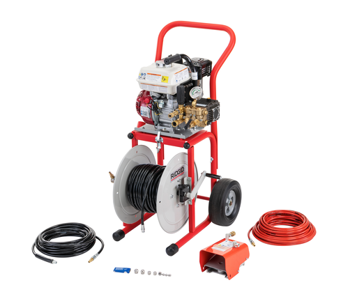 KJ-2200-C Above With: – H-30 Cart – 110' x 1⁄4" (33 m x 4.8 mm ) Jet Hose, 63882