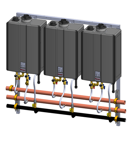 Int Wall Hanging Rack, 3 unit NG, w/RUR