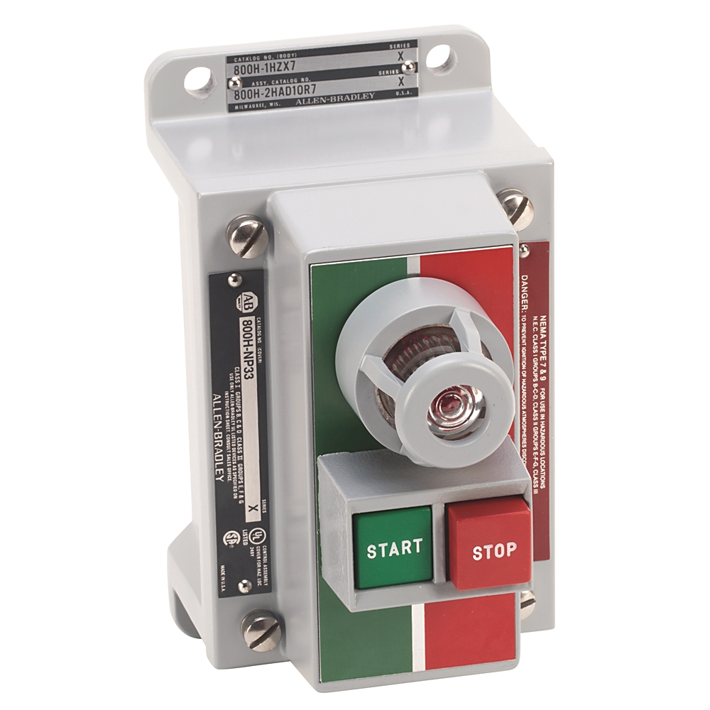 Product image for Allen-Bradley 800H-2HAD10R7 Push Button Station