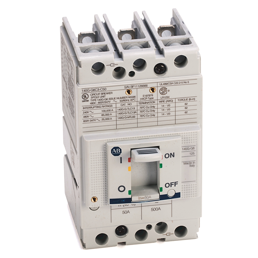Product image for Allen Bradley 140G-G6C3-C45 125 Amp G-Frame Molded Case Circuit Breaker