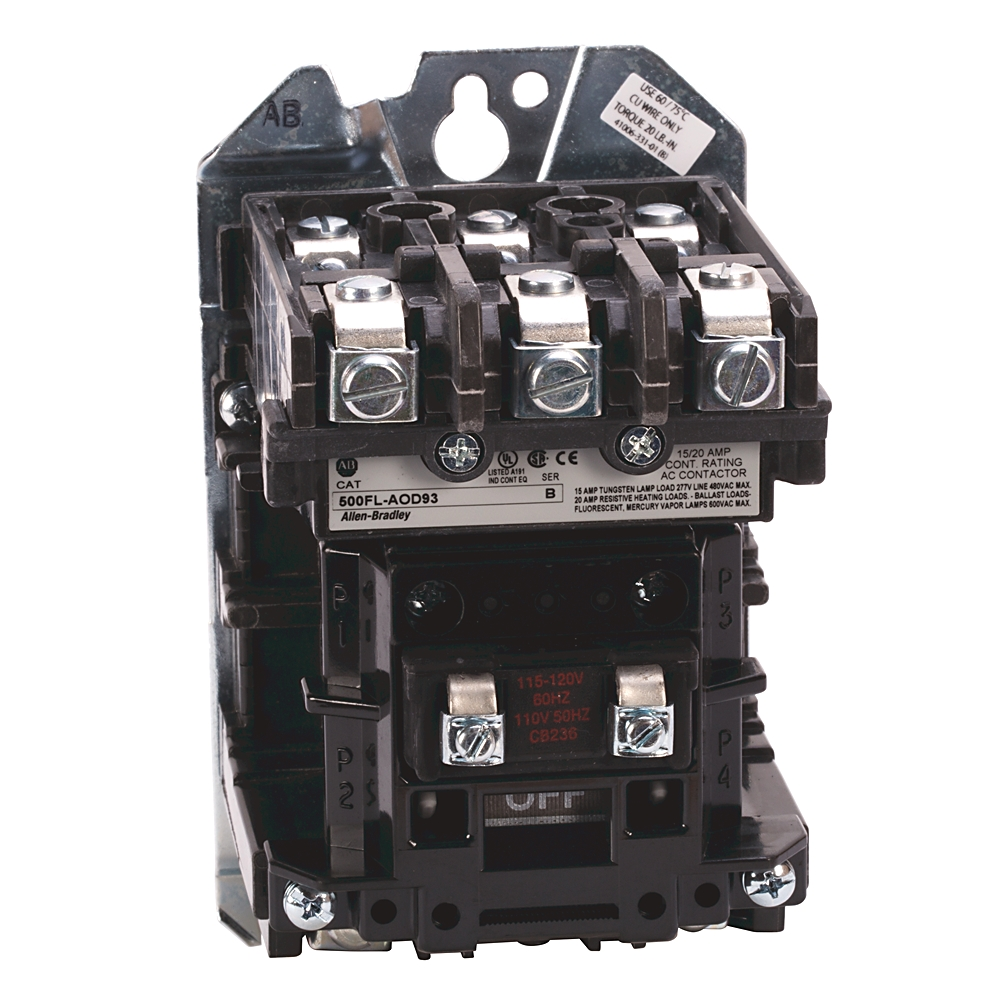 Product image for Allen-Bradley 500FL-BOD93 NEMA Feed-Throughlighting Contactor