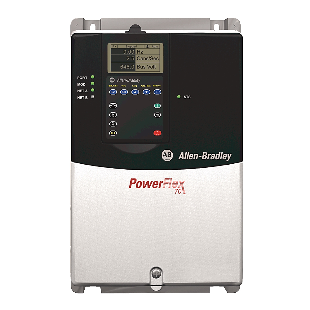 Product image for Allen-Bradley 20AB015A0AYNANC0 15.3 Amp 5 Hp Powerflex 70 AC Drive