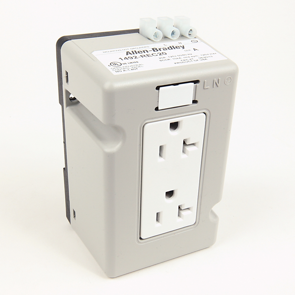 Allen-Bradley 1492-REC15G 15 Amp DIN Rail Mounting Receptacle Product image for Allen-Bradley 1492-REC15G 15 Amp DIN Rail Mounting Receptacle