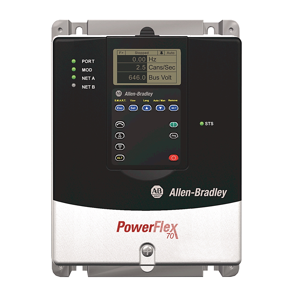 Product image for Allen-Bradley 20AD5P0A3AYNNNC0 Powerflex 70 5 Amp at 3 Hp AC Drive