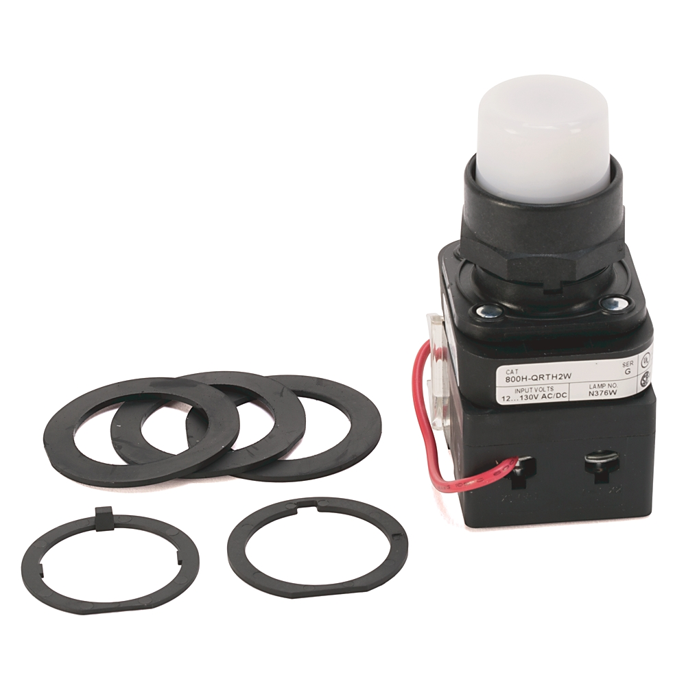 Product image for Allen Bradley 800H-QRTH2W 30mm Pilot Light 800H PB