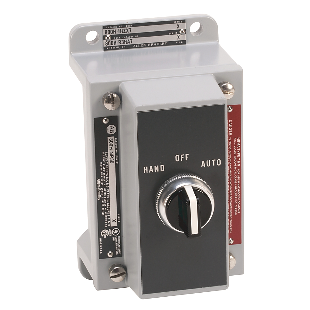 Product image for Allen-Bradley 800H-R3HA7 Type 7&9 Station Push Button