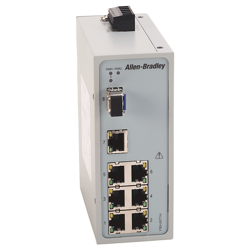 Product image for Allen Bradley 1783-US7T1H Stratix 2000 7T+1H Port Unmanaged Switch