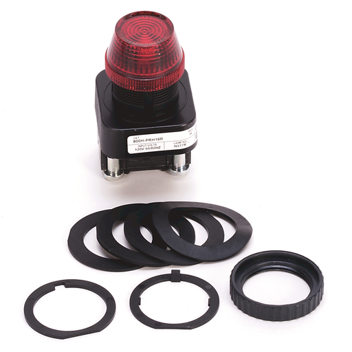 30MM PILOT LIGHT 800H PB, 800H-PRH16R