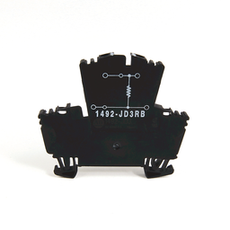 IEC 2-CKT FEED-THROUGH BLK,RESISTOR,4MM, 1492-JD3RB102