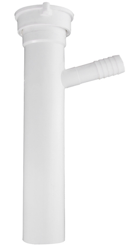 DISHWASHER TAILPIECE WHITE DIRECT CONNECT 1-1/2 X 8 W/ 1/2 DWBR 1/BG