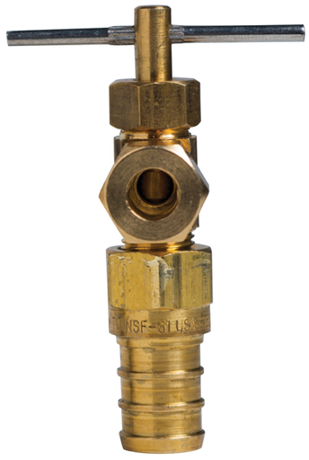 VALVE 1/2 PEX X 1/4 OD COMP ICEMAKER NO LEAD