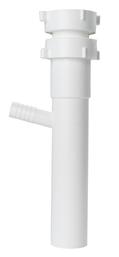 DISHWASHER TAILPIECE WHITE ALL PURPOSE 1-1/2 X 8 W/ 1/2 DWBR 1/BG