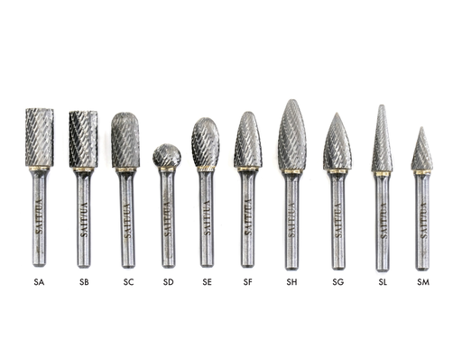 45022 Double Cut (Alternate Cut) Carbide Burs, Type SF5, 1/2" x 1" x 1/4", 1-Pack