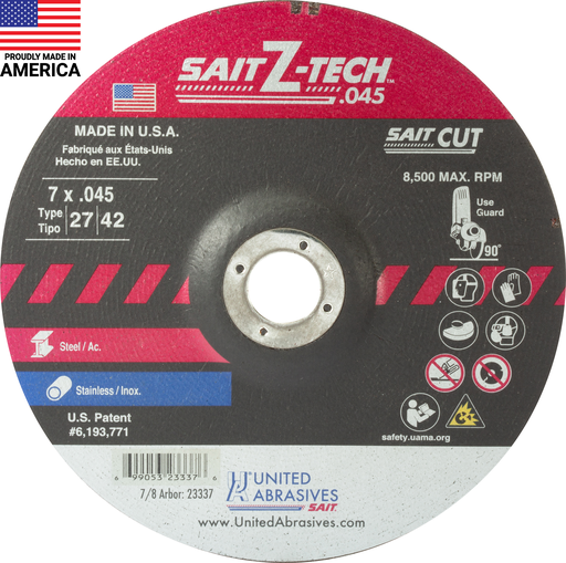 7" X 045 X 7/8 Z-TECH C/O WHEEL