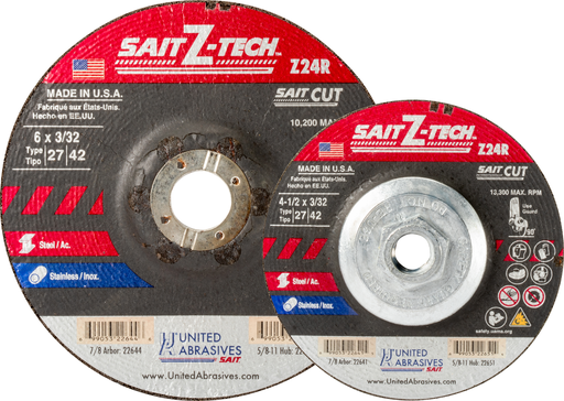22651 Z-Tech™ High Performance Cutting Wheels 4-1/2" x 3/32" x 5/8"-11, 10-Pack