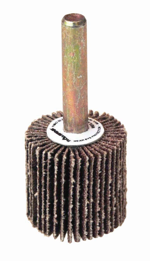 1" x 1" x 40AO Wolverine Coated Abrasive Flap Wheel, 1/4" Stem