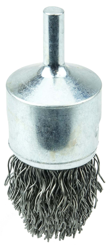 1" Controlled Flare Crimped Wire End Brush, .020" Steel Fill