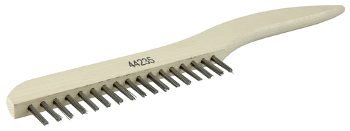 Hand Wire Scratch Brush, .012 Stainless Steel Fill, Shoe Handle, 1 x 17 Rows
